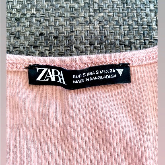 Zara women pink tank crop top- size small - Picture 2 of 2